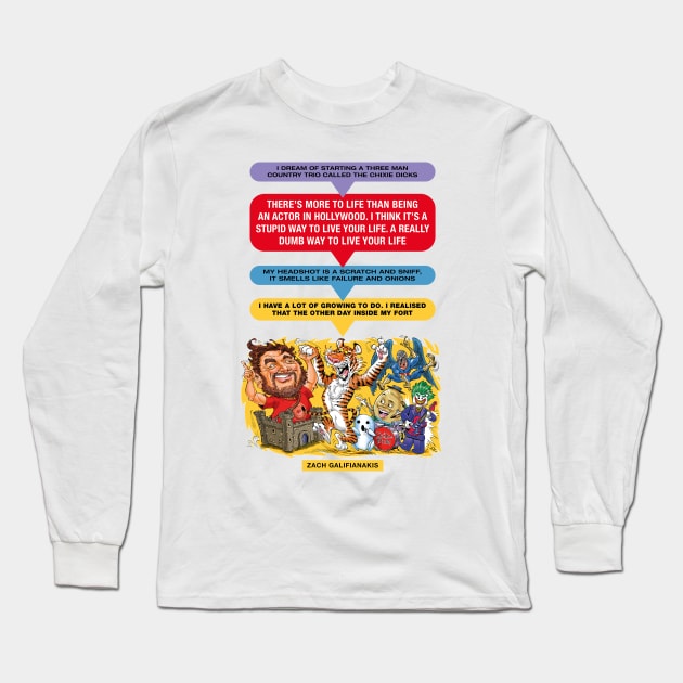 Zach Galifianakis Long Sleeve T-Shirt by PLAYDIGITAL2020